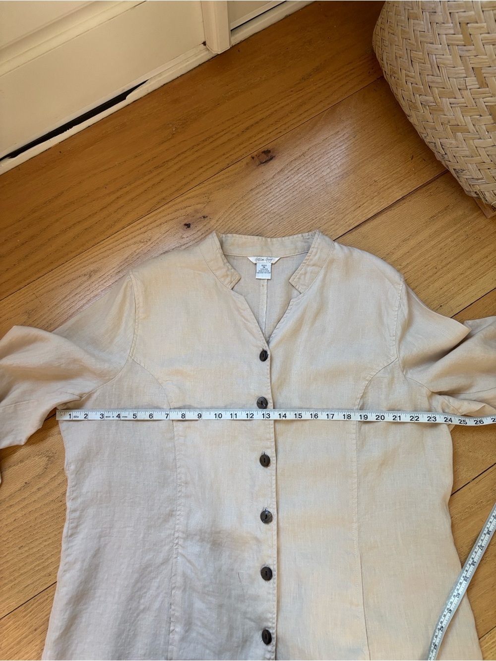 Vintage Gillian Grey 100% Linen Jacket | Minimal Neutral Oversized Button Front - Picture 8 of 14